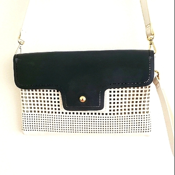 2/$35 Sale Zara Basic Perforated Clutch Purse  with Shoulder & Wristlet strap - Picture 1 of 10